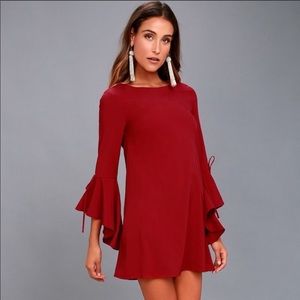 Red long sleeve dress